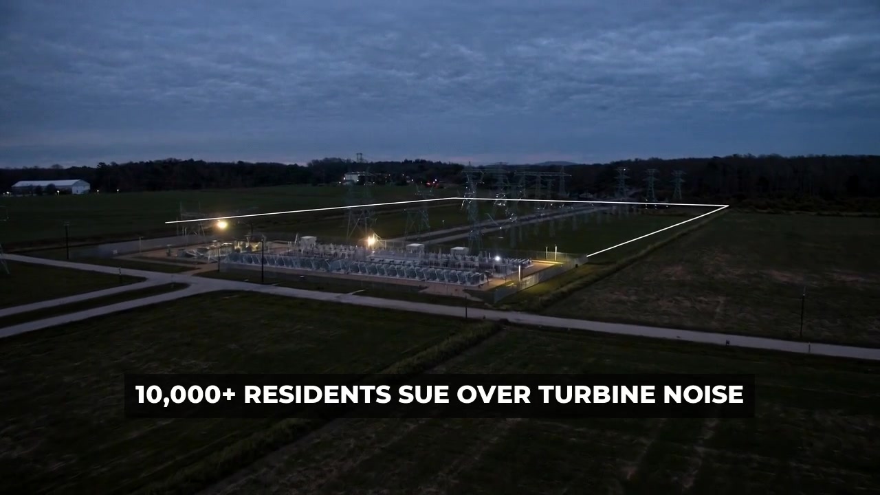 Broadcast-style headline: residents sue over data-center operations